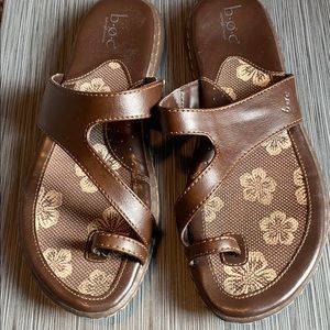 B. O. C slip on sandals Brown